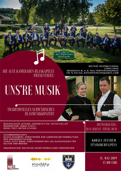 „Uns’re Musik“ – Traditionelles ungarndeutsches Blasmusikkonzert im Kodály Zentrum Fünfkirchen
